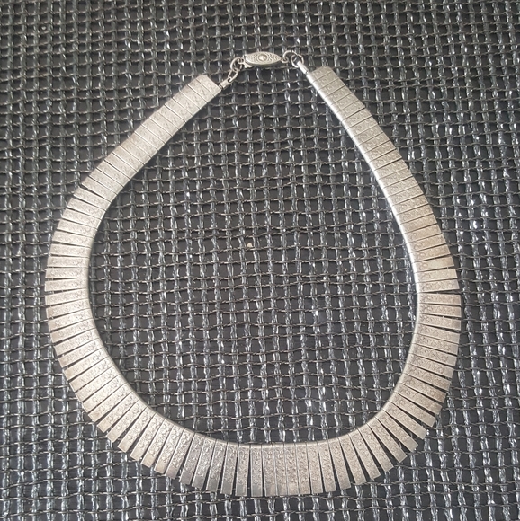 Silver-tone Fringe choker necklace - Picture 1 of 3
